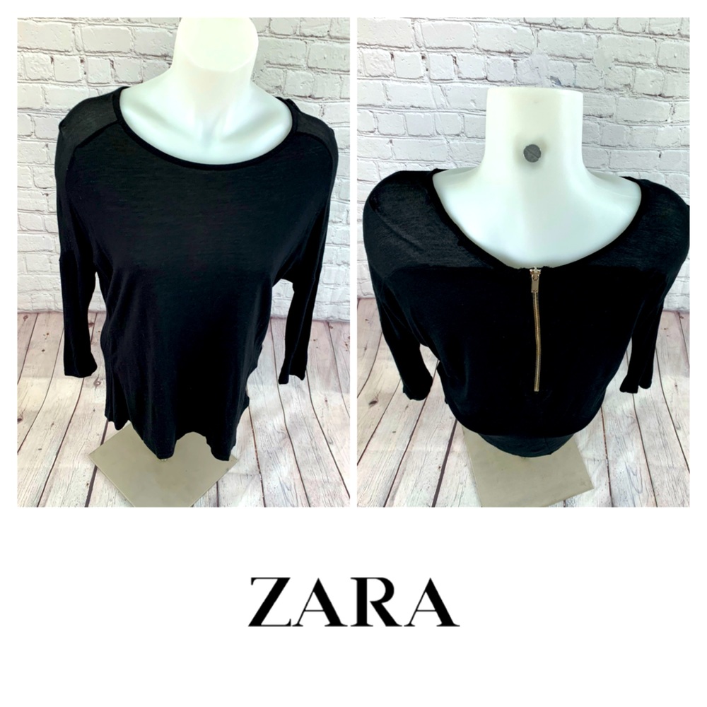 Zara Sheer Shoulder Top Blouse